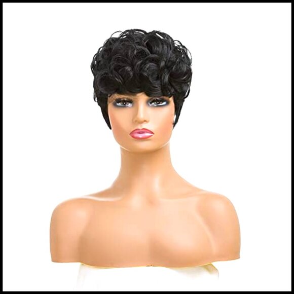 Synthetic Pixie Cut Wig Wavy Curly Natural Adjustable Cap Versatile Styling main image 5